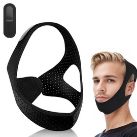 Chin Strap for Sleeping,Comfortable Anti Snoring Devices,Adjustable Breathable Sleep Apnea Devices for Men and Women,Simple and Effective Snoring Solution - Black