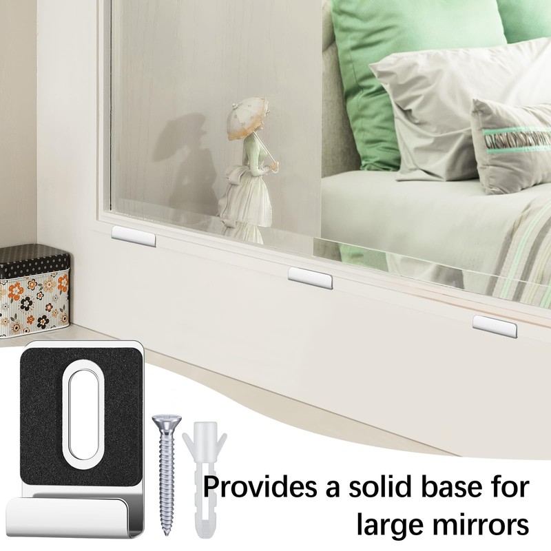 6Pcs Metal Mirror Clips for Wall Mounting, Mirror Holder Clips