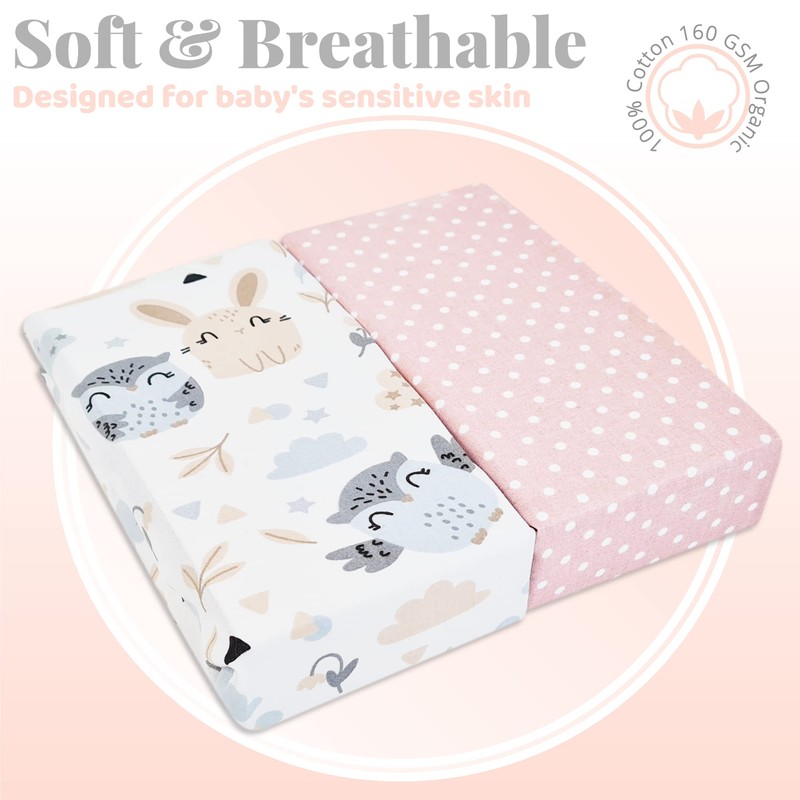 Selemavi Next to Me Crib Sheets - 2pcs Baby Crib