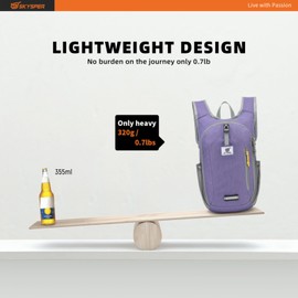 SKYSPER 10L Hiking Backpack Small Hiking Daypack Packable Lightweight Travel Day Pack for Women Men(Purple)