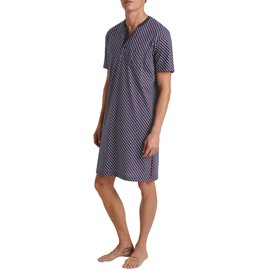 CALIDA Relax Imprint Men's 100% Cotton Button Down Nightdress, Mars Red