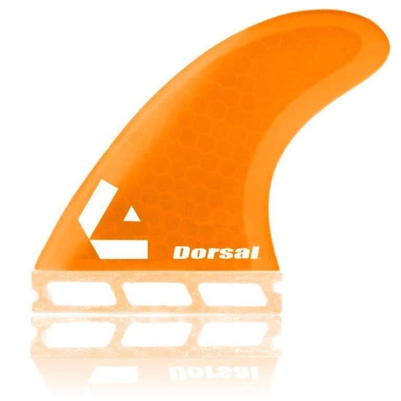DORSAL Surfboard Fins Thruster 3 Set Future Compatible Medium Orange