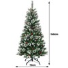 COSTWAY 150/180/210/240 cm Artificial Christmas Tree with Red Berries, Snow-Covered