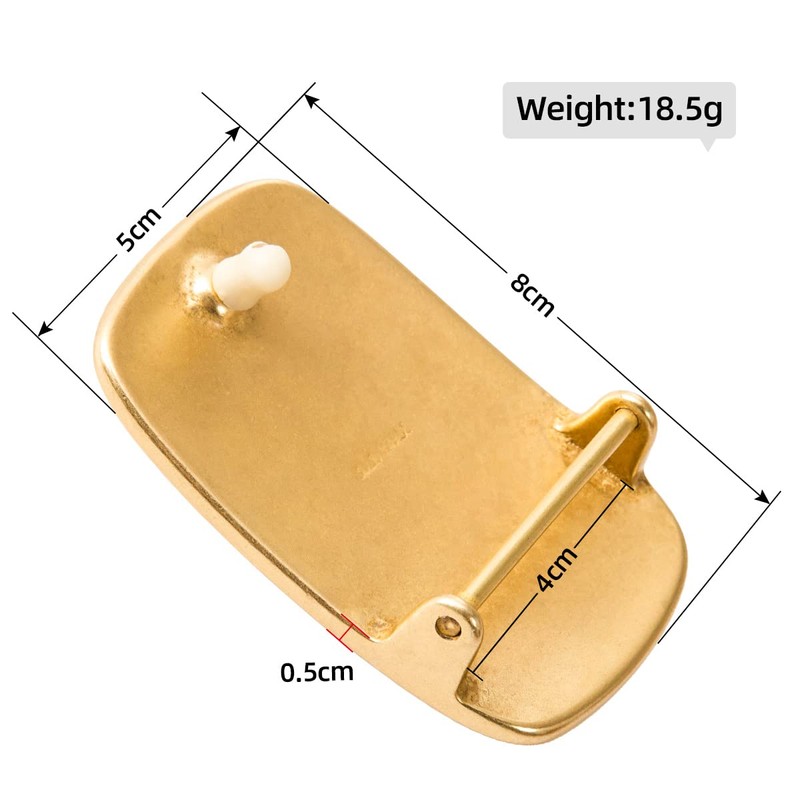 WUTA Men/Women's Solid Brass Belt Buckle Strap Center Pin Style