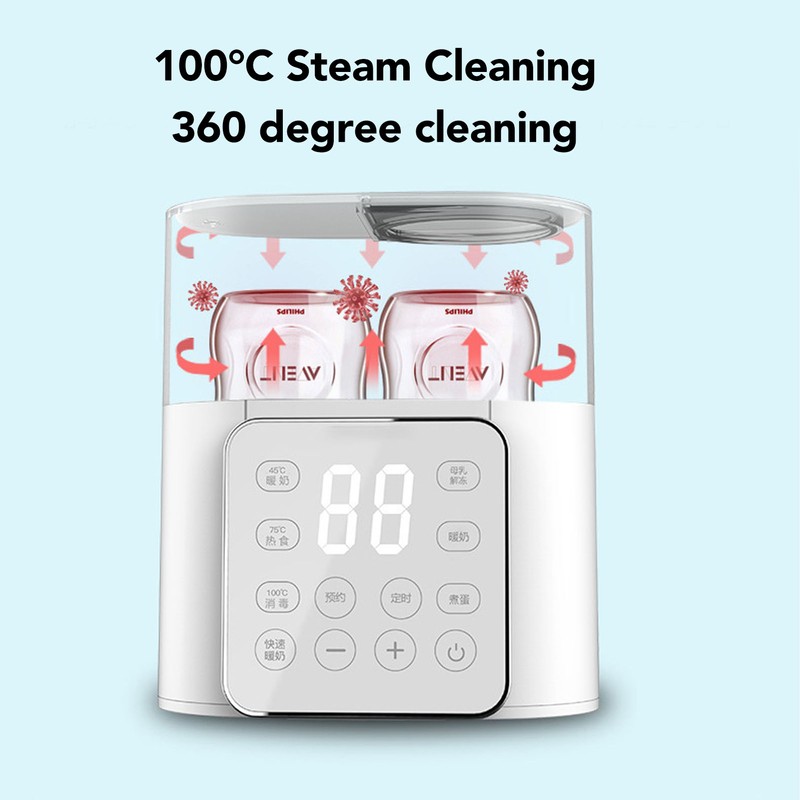 2 In 1 Double Bottle Heater Multi Functional Cleaning Automatic
