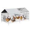 Large Metal Chicken Coop,7.1'Lx3.2'Wx3.2'H Heavy Duty Walkin Chicken Run with