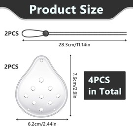 4 Pcs Eye Shield After Cataract Surgery, Transparent Eye Shield, Eye Patches for Adults, Ventilated 9-Hole Protective Eye Patches with Adjustable Strap, Breathable Eye Masks, Eye Care Accessories