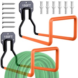 socdeer Metal Garden Hose Holder - Heavy Duty Hanger Wall Mount with 4 Screw, Water Hose Reel, Hose Rack, Hose Hook, Expandable Hose, Water Hose, Extension Hose ((2 PCS))