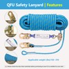 50FT Fall Protection Safety Rope - Heavy Duty Vertical Roof