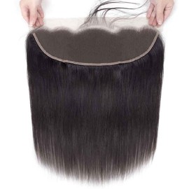 Lace Frontal 13x4 Straight HD Lace Frontal Transparent Lace Closure Human Hair Frontal Closure Pre Plucked with Natural Hairline Ear to Ear Natural Color Brazilian Hair for Women 18 Inch