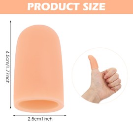 Piriuuo 12 Pcs Silicone Finger Protectors, Soft & Flexible Finger Cots Medium Waterproof Thumb Support Protector Elastic Silicone Fingers Sleeves for Wounds, Fingers Arthritis, and More (Skin Color)