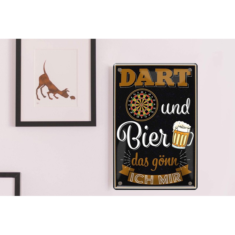 schilderkreis24 Funny Saying "Dart und Bier das Gönn ich Mir"