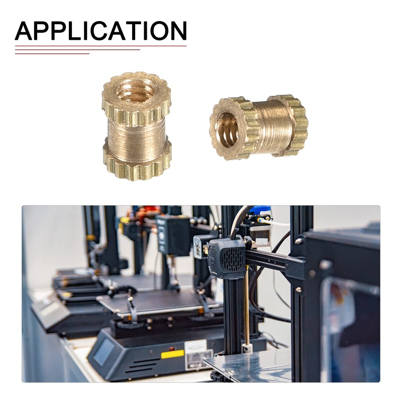 DTGN M2x4x3.5mm (IDxLxOD) Knurled Insert Nuts Brass Plastic Shell Brass