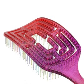 CANDYBRUSH Curved Vented Hair Brush Wet Detangling for Blow Drying Colorful for Long Straight Fine Hair for Women Detangler Soft Bristles Large Red-Purple Gradient