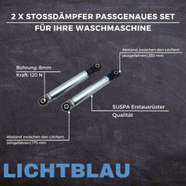 Light Blue 2x Suspa Shock Absorbers 4500826 4151285 Miele Washing Machine