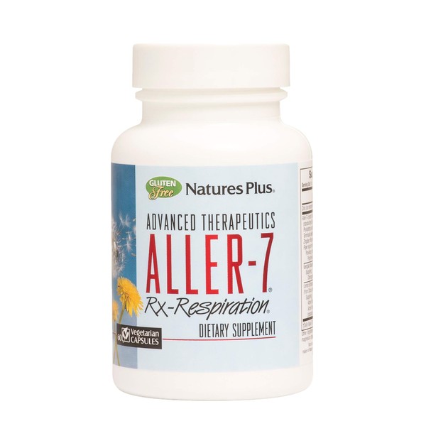 NaturesPlus Advanced Therapeutics Aller-7 Rx-Respiration - 60 Vegetarian Capsules - Supports Respiratory Wellness - Gluten-Free - 30 Servings