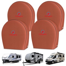 Comnova RV Tire Covers 4 Pack - Tough Tire Wheel Protector for Truck, Travel Trailer, SUV, Camper, Boat, Van, 600D Waterproof Rain Protector Tire Cover, Fits Tire Diameters 26-29 inch