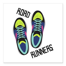 CafePress Road Runners Square Car Magnet 3 X 3 Square Car Magnet, Magnetic Bumper Display
