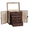 Frebeauty Large Jewelry Box,6-Tier PU Leather Jewelry Organizer,Multi-functional Storage Case