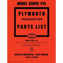 1946-1947 Plymouth Parts Catalog - Model Series P15