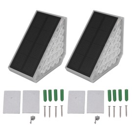 2 Set Solar Step Lights Triangle Solar Stair Light IP68 Waterproof Outdoor Lighting Decoration for Yard Porch Patio