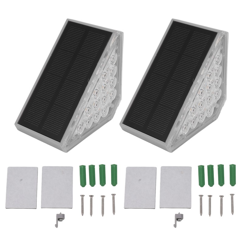 2 Set Solar Step Lights Triangle Solar Stair Light IP68