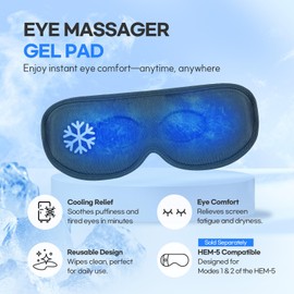 HuBDIC Hubicare Eye Cool Gel Mask for Eye Massager, Cooling Eye Mask with Detachable Strap –Reusable Gel Eye Pad for Puffiness, Dry Eyes, Migraines & Relaxation Cold Compress