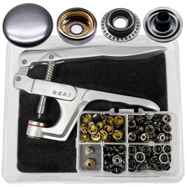 RERI Press Studs with Pliers 12.5 mm Black Press Studs for Leather Craft Jacket Handbag Wallet