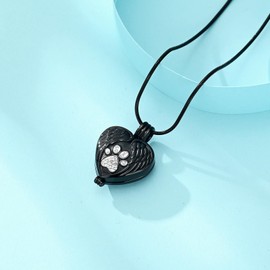 zeqingjw Pet Cremation Jewelry for Ashes for Dog/Cat Heart Urn Necklace for Ashes with Mini Keepsake Urn Memorial Ash Jewelry