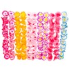 Two-Tone Luau Carnation Leis Necklace, Tropical Flower Assorted Floral Designs,