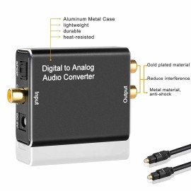Rybozen Digital to Analog Converter DAC, SPDIF Coaxial Optical Convert to L/R RCA