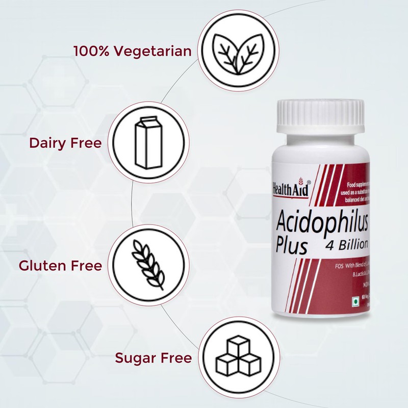 HealthAid Acidophilus Plus 4 Billion - 60 Vegicaps