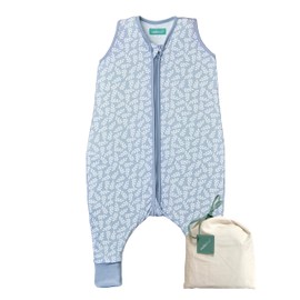 molis&co Baby Sleeping Bag with Feet 0.5 TOG, Size: 100 cm. Ideal for Summer, Blue Garden 100% cotton (Oeko-Tex 100)