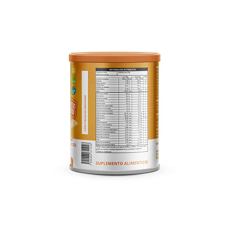 Golden Milk Polvo Leche Dorada Cúrcuma Canela Mct Vitaminas Lata