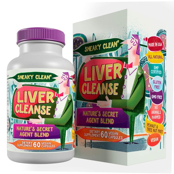 Hippie Farms Liver Cleanse Support Supplement w Milk Thistle - Nature's Secret Agent Blend - 60 Vegan Capsules