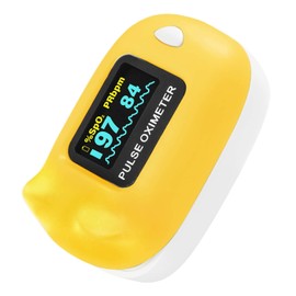FaceLake Child Pulse Oximeter Blood Oxygen Saturation Monitor, Neck/wrist Cord, Batteries included, Yellow
