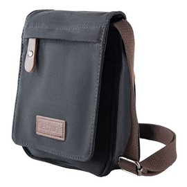 Sechunk Small Vintage Canvas Messenger Cross body bag Shoulder bag (Black, small)