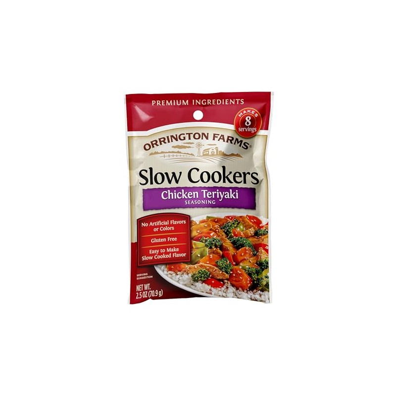Orrington Farms Chicken Slow Cooker Mix, Teriyaki, 2.5 Ounce (Pack