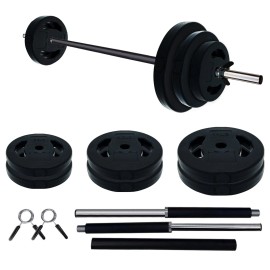 Rubber Adjustable Barbell Weight Set 40lb Fitness Weights Lifting for Home Gym
