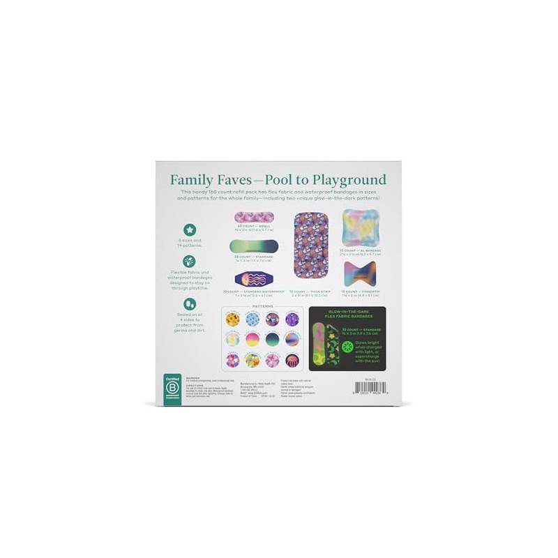 Welly- “Paquete de Repuesto Grande de Vendaje | Tela Flexible