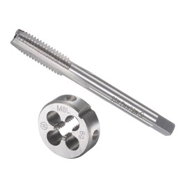 CoCud Tap and Die Set, M8 x 1.25 Thread, Left Hand Metric High-Speed Steel Machine Screw Tap & Round Die Tool Kit - (Applications: for Threading Tapping Repairing), 1-Set