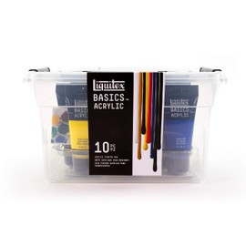 Liquitex BASICS 9 Tube Acrylic Paint Set w/ Brush, 75ml