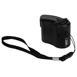 USB-Handkurbel-Telefon-Ladegerät, Tragbares Hand-Power-USB-Ladegerät für Outdoor-Wander-Camping(Schwarz)