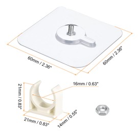 QUARKZMAN Pack of 6 PVC Water Pipe Clamp Brackets Fits 16 mm (5/8 Inch) AD Pipe Hose Hanger Support U-Shaped Pipe Pipe Clips