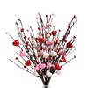 ANROUIN 4 Pcs Artificial Red Berry Flower Heart Shaped Red