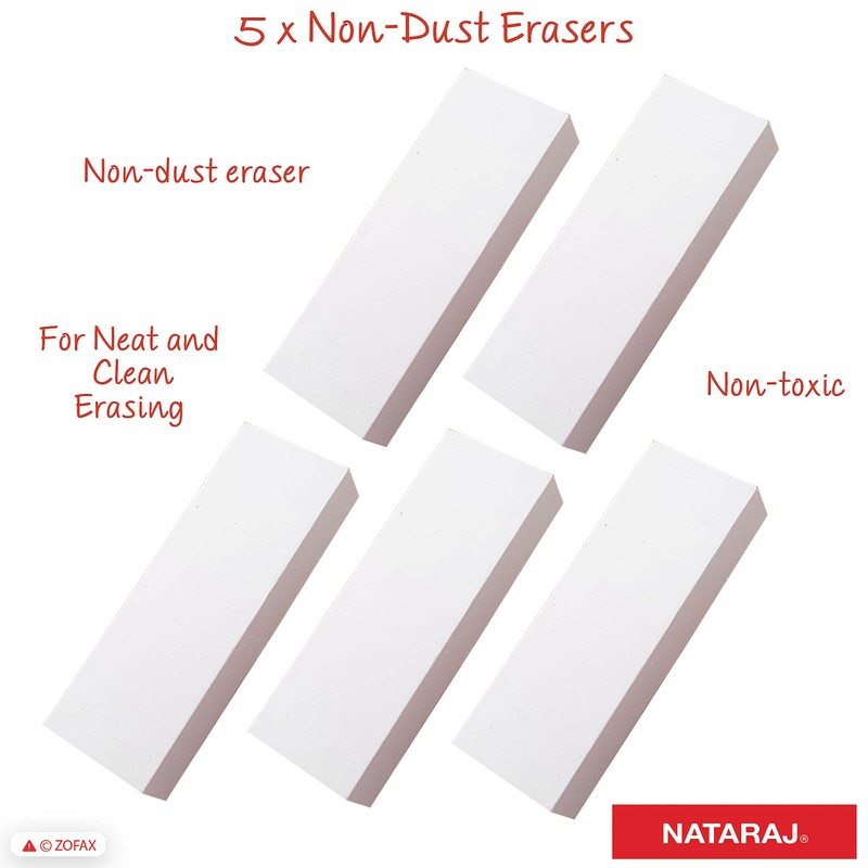 B2S Jumbo Size Eraser Set, Pack of 5, Large Sleeve