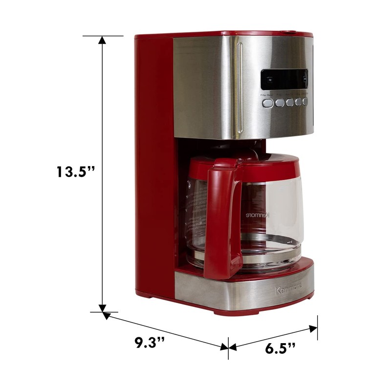 Kenmore 40707 12 Cup Programmable Coffee Maker in Red