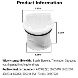 Xiciki Lint Filter Replacement for Siemens/Bosch, Fluff Filter for Siemens iq700, Lint Filter for Bosch, 00647920 Compatible with Bosch Siemens Washing Machine/Washer Dryer 00647920 00605010 00602008