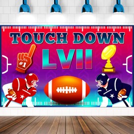 Large 71" X 43" Super Football Backdrop, Super Football Party Decorations 2023 Backdrop, Super Football Decorations 2023 Touchdown Banner, Super Football Party Supplies 2023 tineit