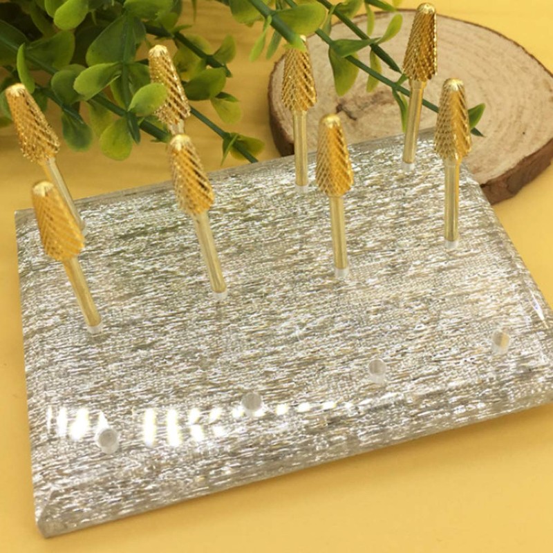 Toygogo Beauty Acrylic 12 Holes Nail Drill Bit Holder Stand